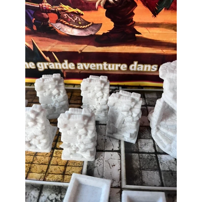 Set Terreni 3D per HeroQuest - Scala a Chiocciola e Muri in Rovina