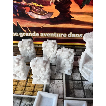 Terrains 3D pour HeroQuest - Escalier Colimaçon et Murs Éboulés