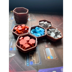 5 Ciotole Clipabili per Gettoni con Coperchi – Accessori per Giochi da Tavolo