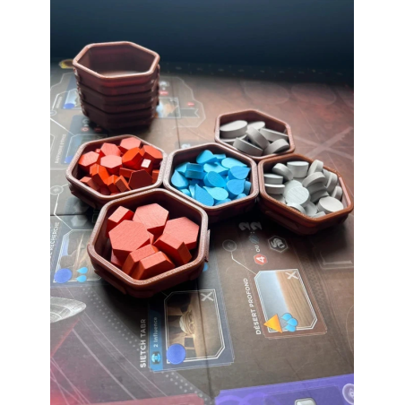 5 Bols à Jetons Clipsables avec Couvercles – Accessoires Jeux de Société